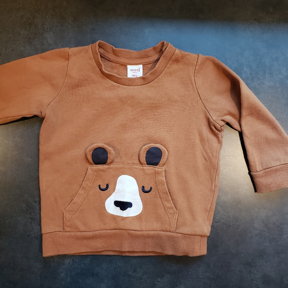 SEED Brown Teddy Sweater 12-18M